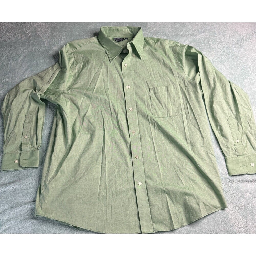 Croft & Barrow Men’s 18 34/35 Long Sleev Button Up Shirt Green